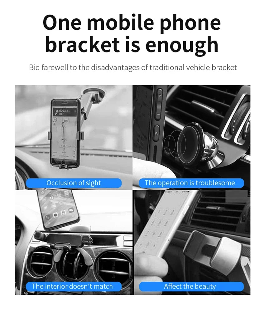 VIKEFON New Mirror Car Mobile Phone Holder Car Navigation Gravity Induction Support Clip-type Air Outlet Vehicle Bracket Mount