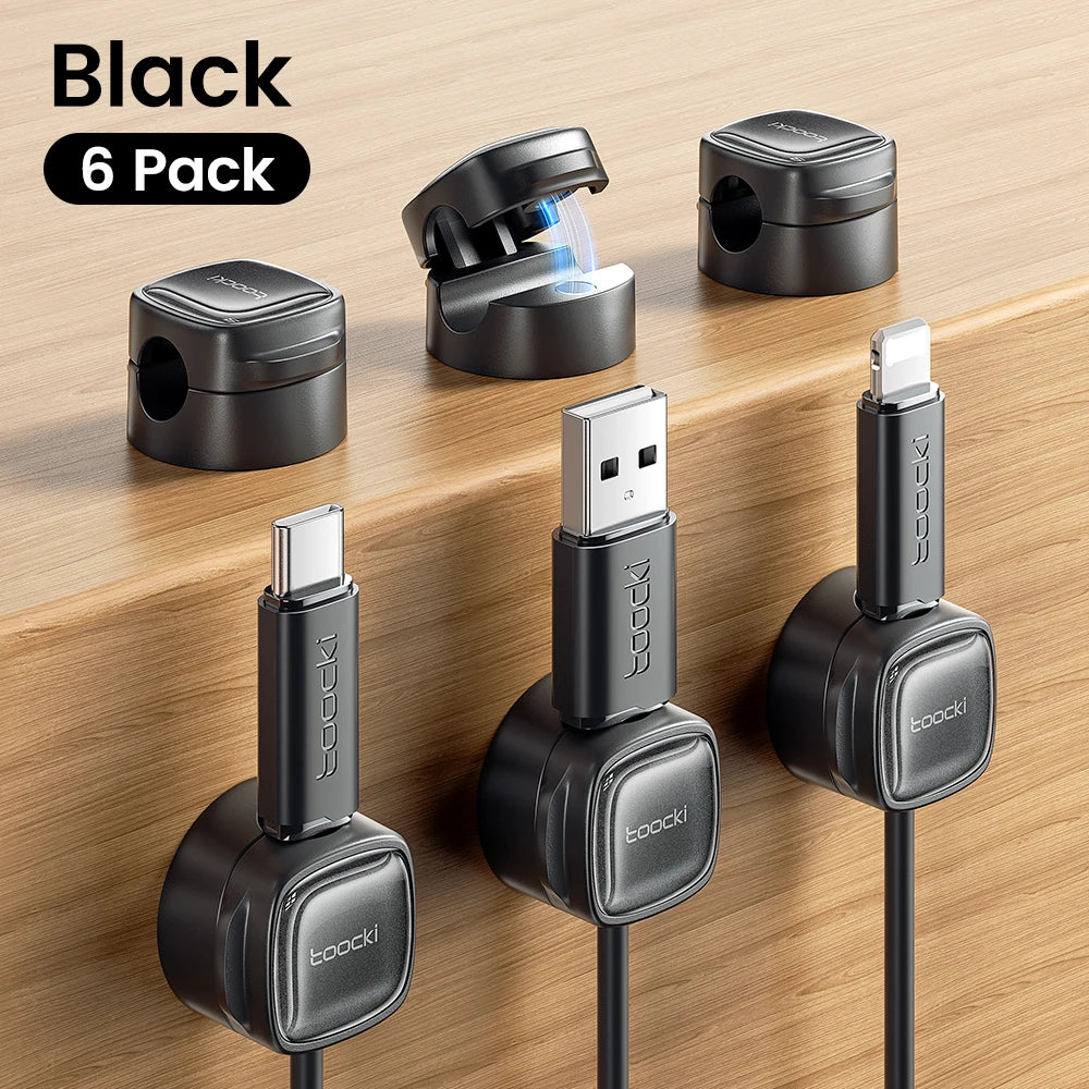 Toocki Magnetic Cable Clips – Desk Wire Management Organizer
