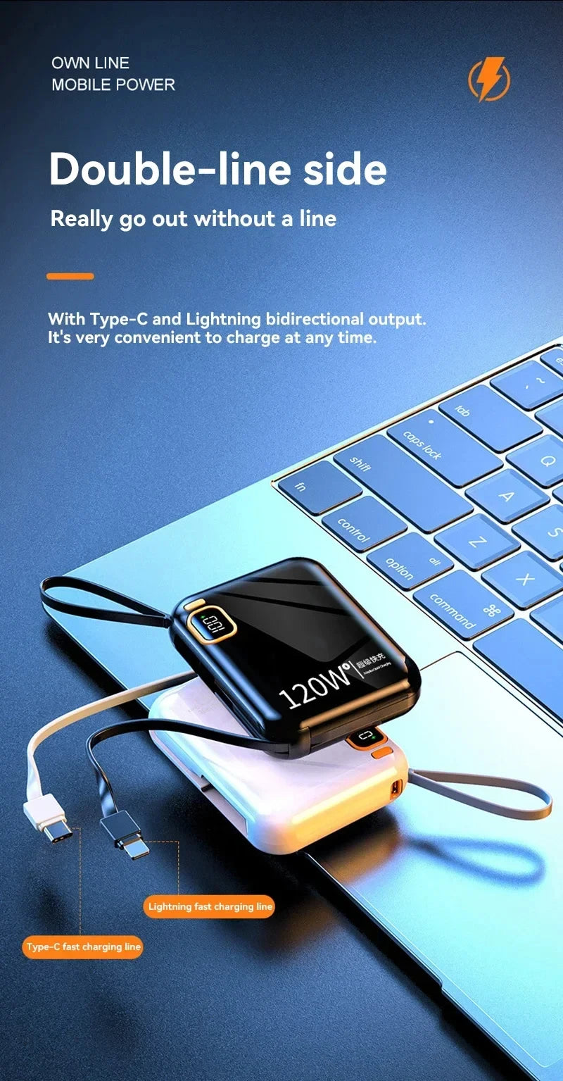 200000mAh 120W Power Bank – Portable USB-C Fast Charging for Phones