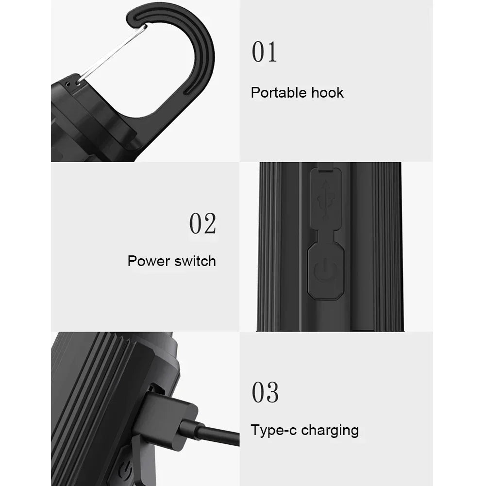 Outdoor USB Rechargeable LED Lamp Bulbs High Brightness Emergency Light Hook Up Camping Fishing Portable Lantern Night Lights