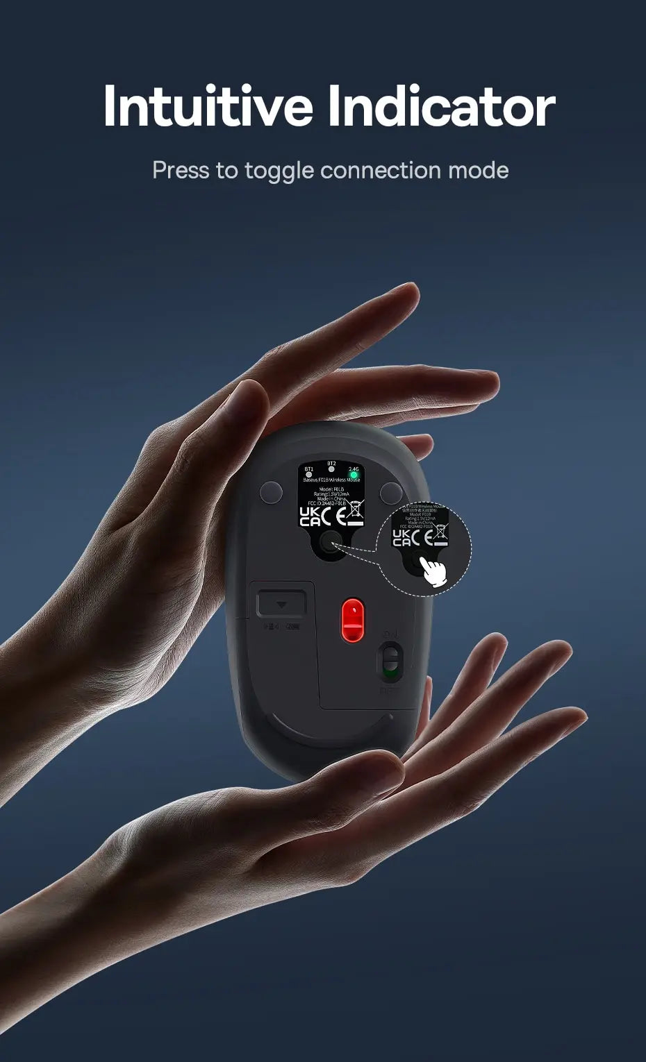 Baseus F01B Wireless Bluetooth Mouse – Silent 1600 DPI
