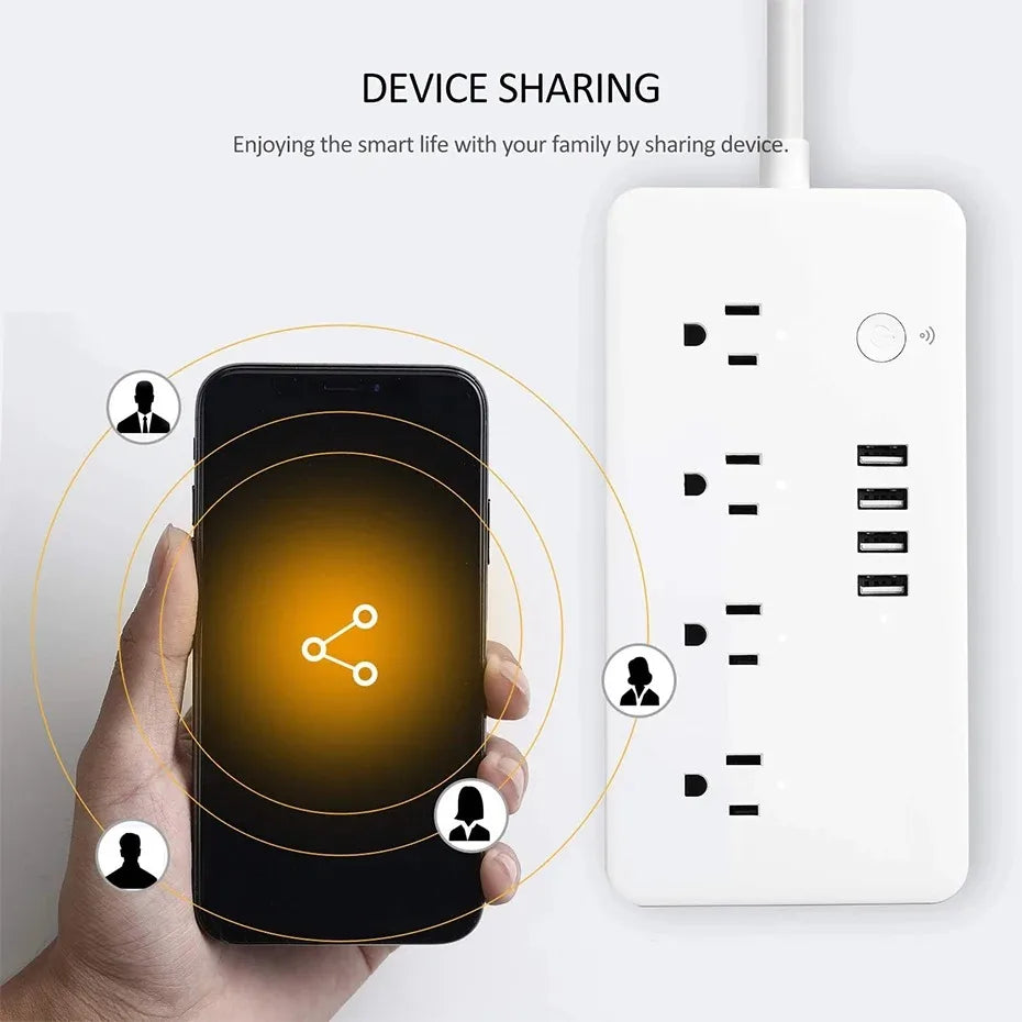 Zigbee Smart Power Strip – 1- 4 AC Outlets & 4 USB Charging Ports