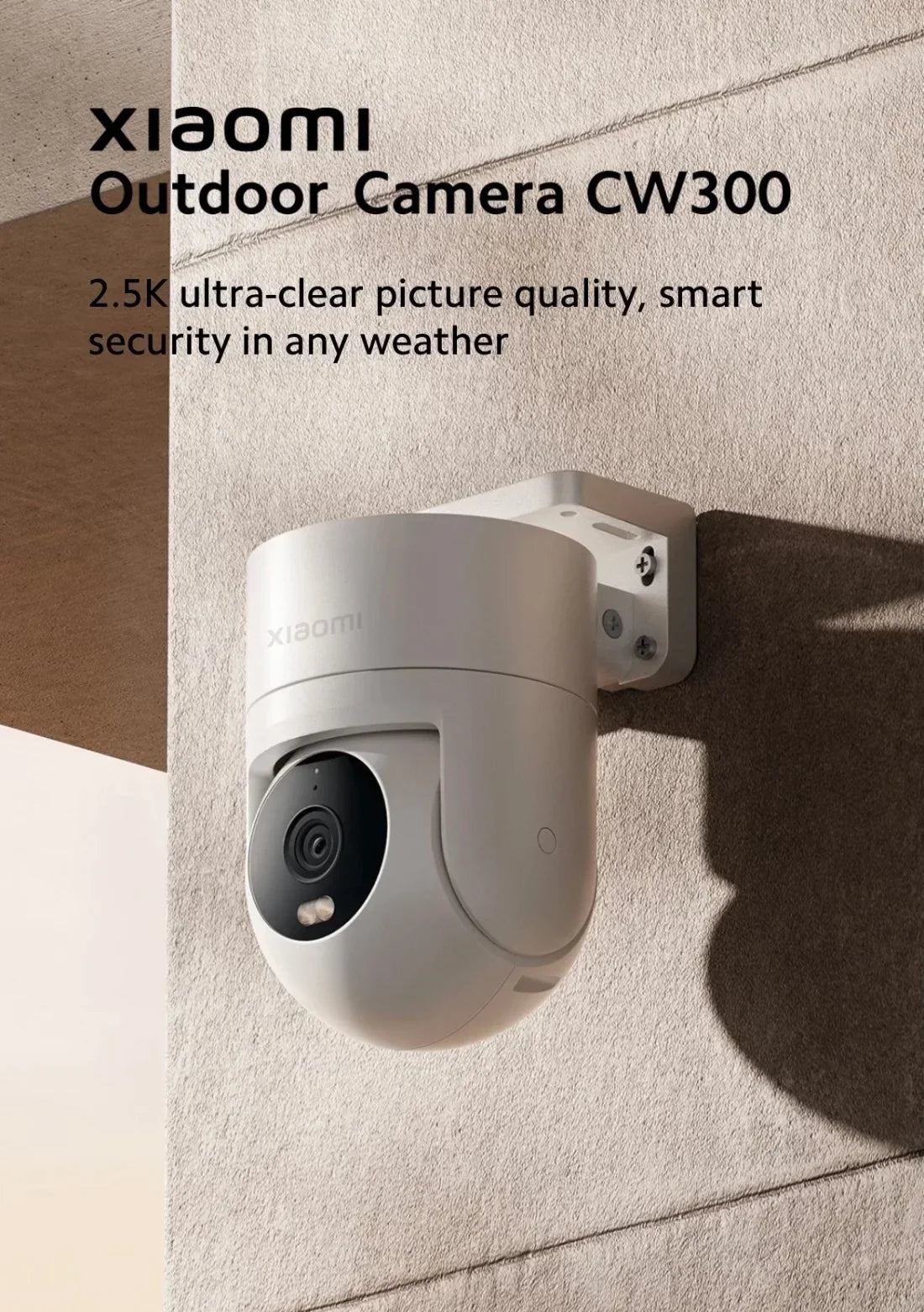 Xiaomi 2.5K HD Security Camera – Outdoor, Full-Color Night Vision, Sound & Light Alarm