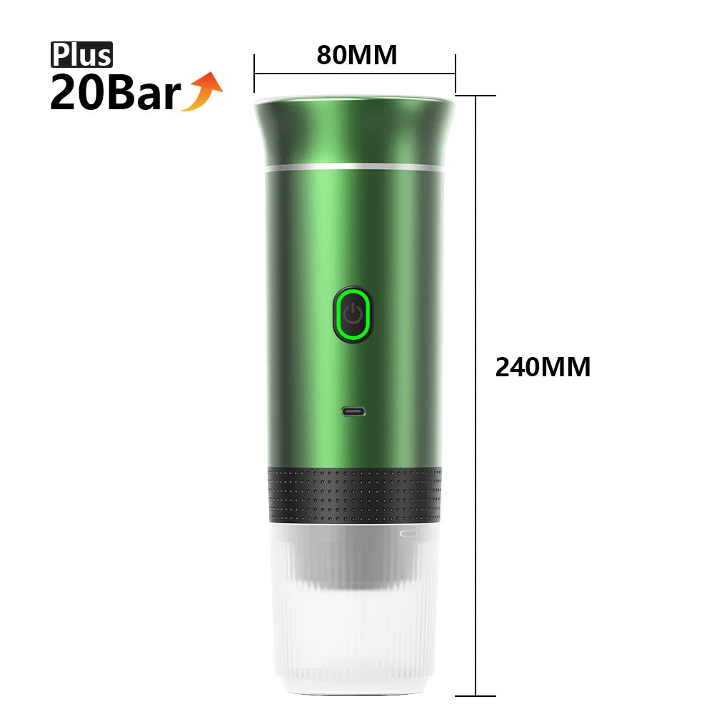 Wireless Portable Espresso Maker – 3-in-1 Coffee Machine for Travel & Camping
