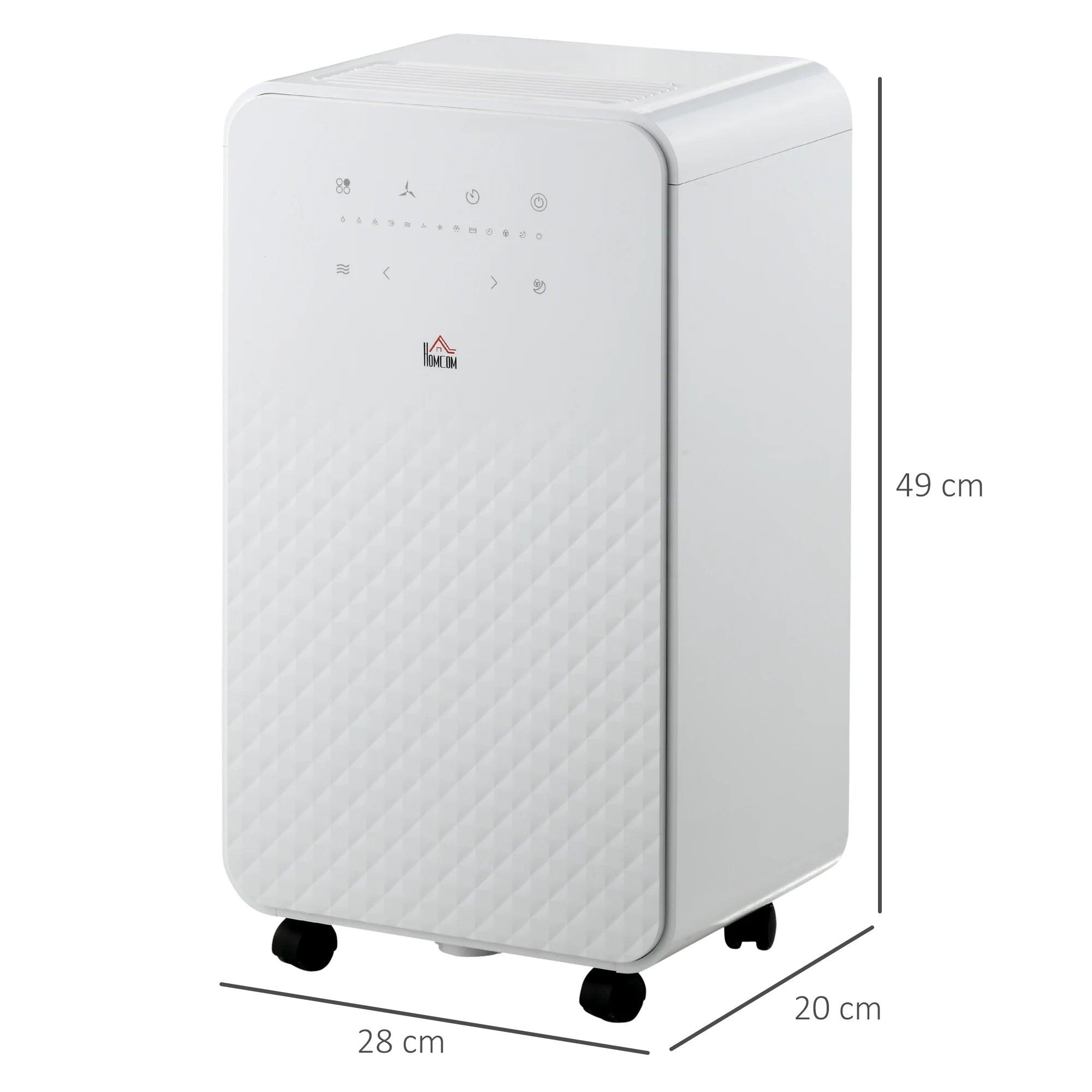 HOMCOM 12L Quiet Air Dehumidifier with Purifier – 5 Modes & Timer