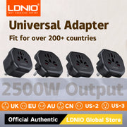 LDNIO Universal Travel Adapter – AU / UK / US / EU Plug Converter
