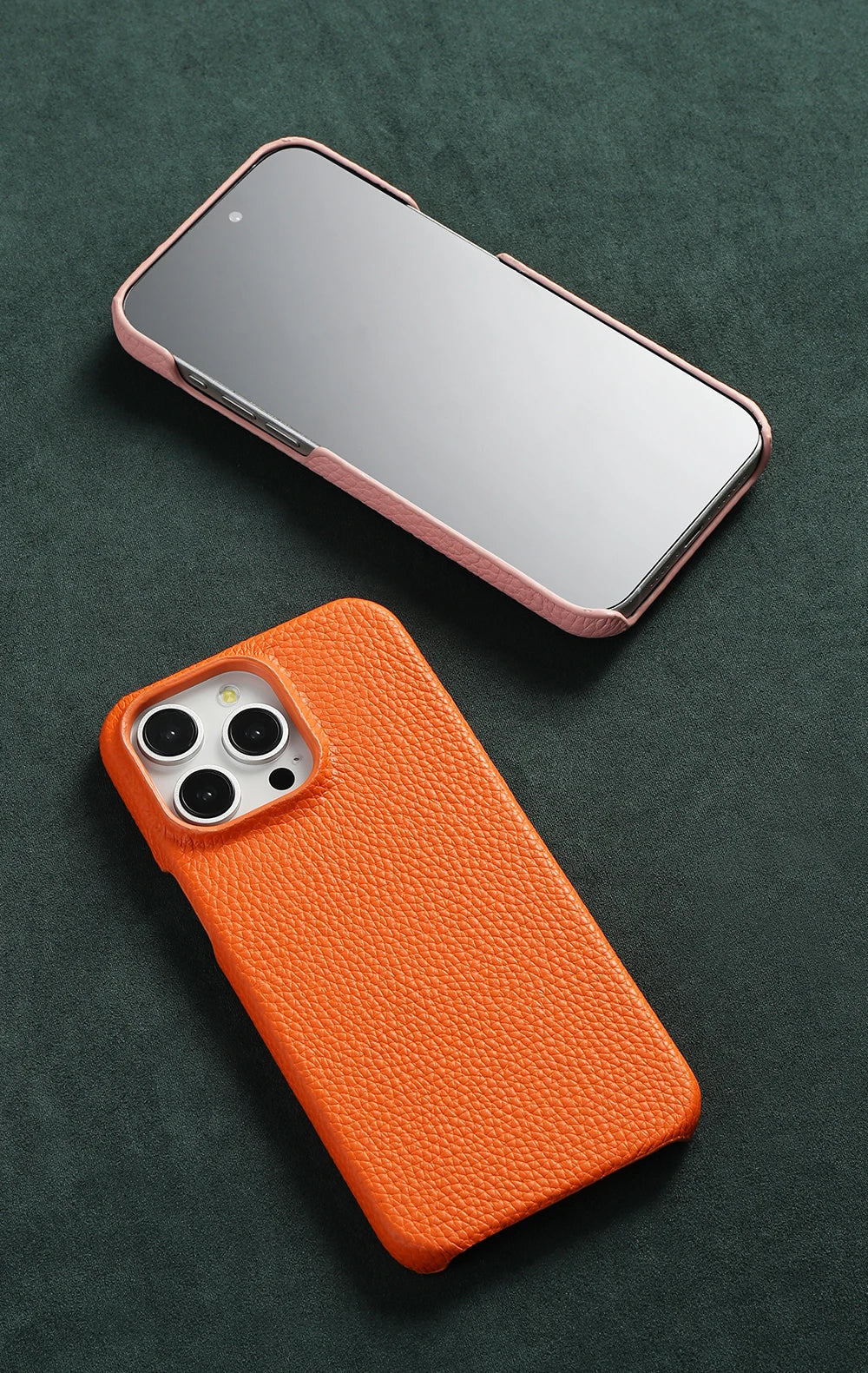 iPhone MagSafe Leather Case – Cowhide Lychee, Pro & Max
