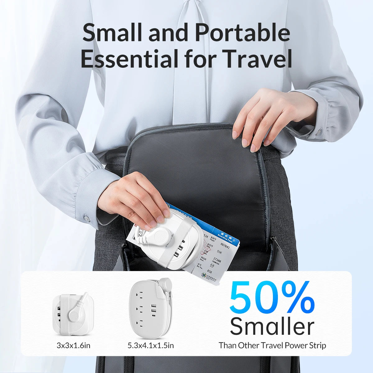 ORICO Travel Power Strip – US Adapter with 2 USB & Type-C Fast Charging