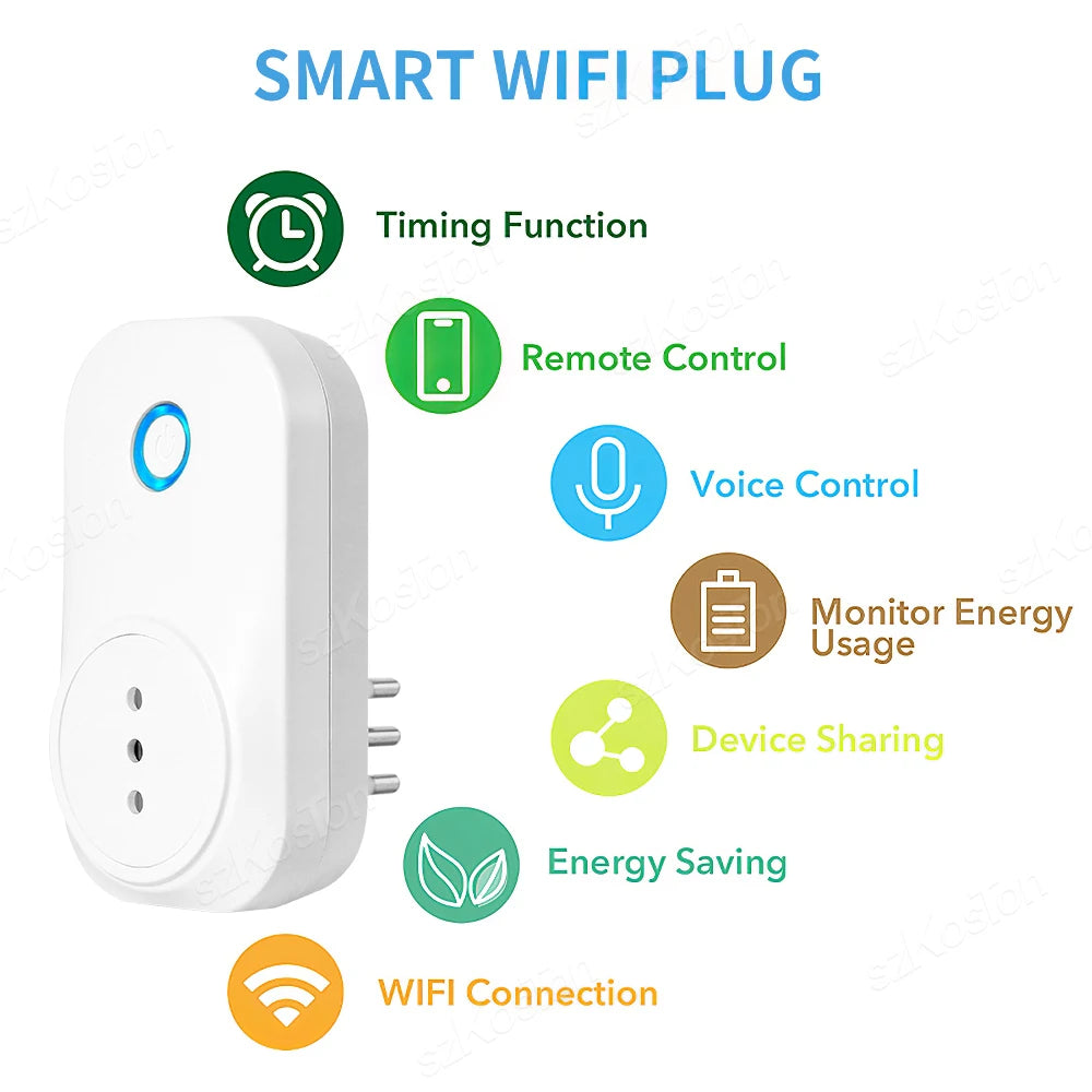 Tuya Smart WiFi Plug 16A with Power Monitoring – Alexa & Google