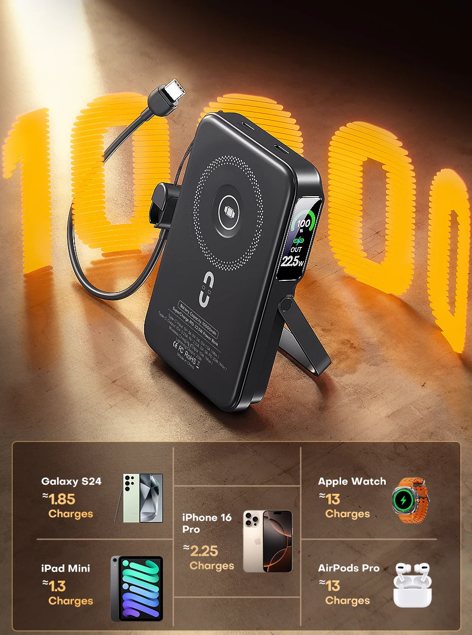 QOOVI Qi2 20W Wireless Power Bank 10000mAh