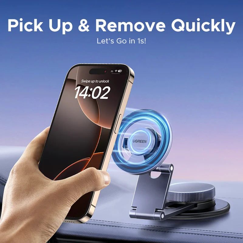 UGREEN Magnetic Car Phone Holder Dashboard Gravity Car Phone Stand For Magsafe iPhone 16 15 14 Pro Samsung Xiaomi Strong Magnets