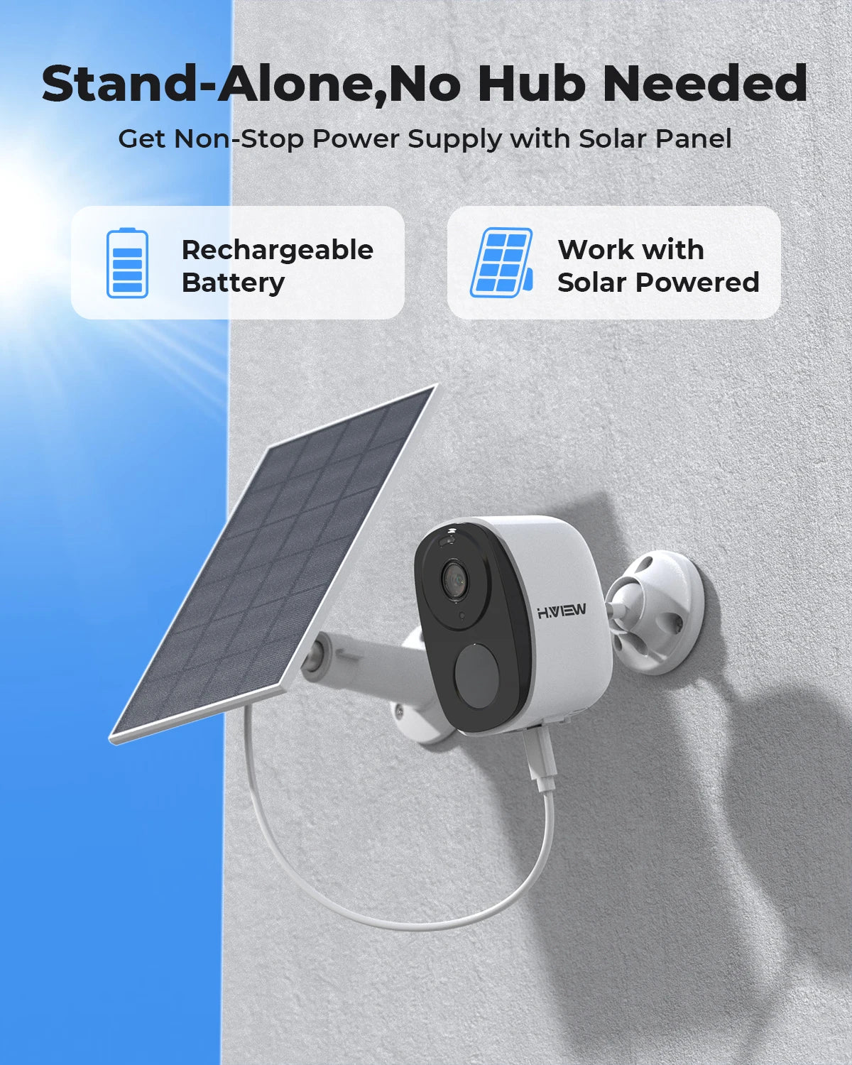 2K Wireless Security Camera – Battery Outdoor Spotlight & Siren