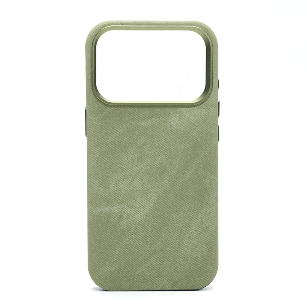 Luxury Fiber Leather Magnetic Shockproof Case – iPhone 15–17 Series