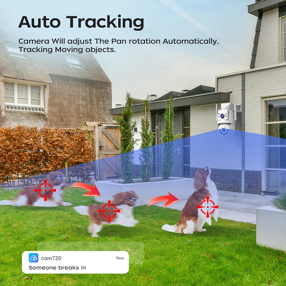 JOOAN 4K 8MP Outdoor PTZ Security Camera – Dual Lens AI Tracking