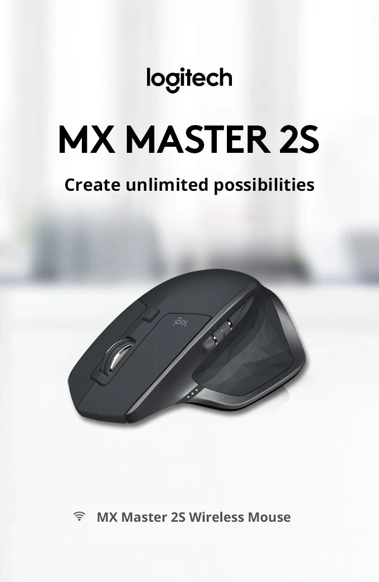 Logitech MX Master 2S Wireless Bluetooth Mouse – Rechargeable, Office & Laptop