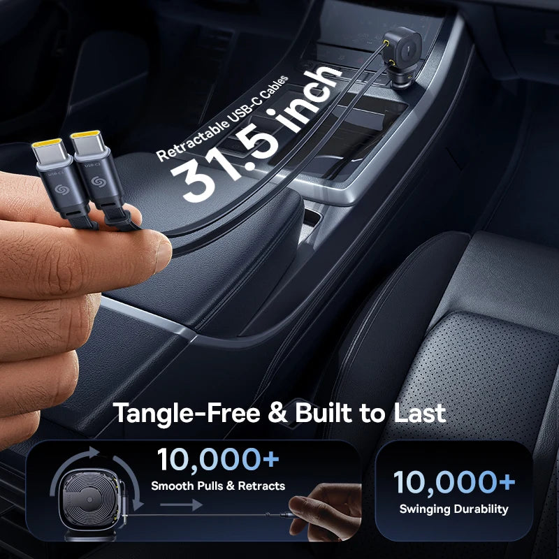 Baseus 4-Port USB-C Car Charger – PD Fast Charge