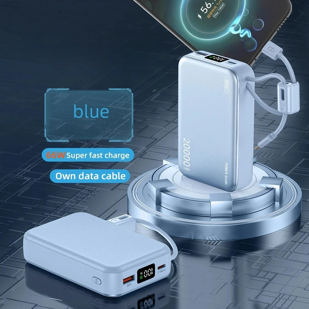 20000mAh 66W Fast Charge Power Bank – for iPhone, Xiaomi & Samsung