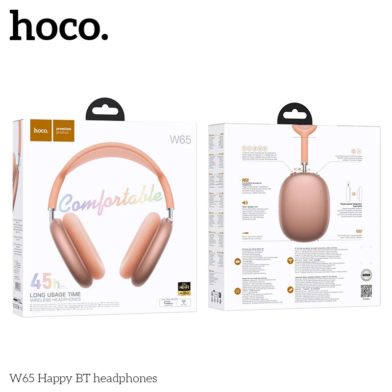 Bluetooth 5.4 HOCO W65 Headphones – HiFi & Mic