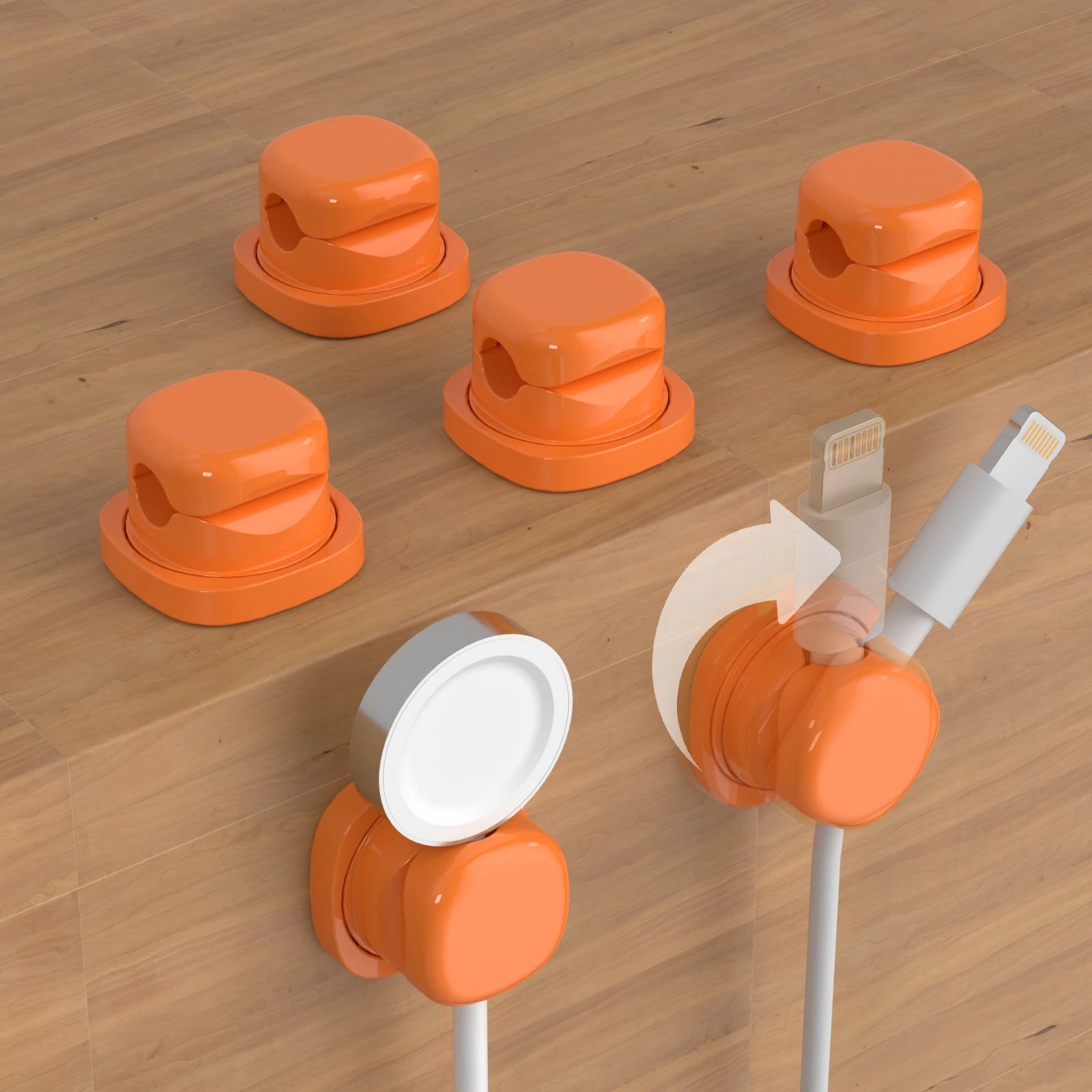 Rotatable Cable Clamps Organizer – Adjustable Wire Management Kit for Desk & Car