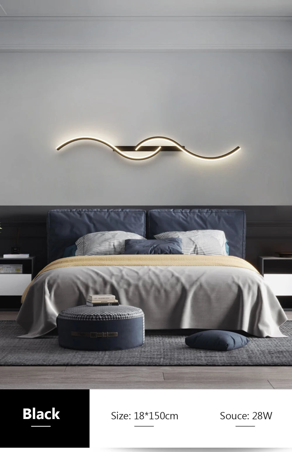 Modern Minimalist Wall Lamp – LED Strip for Home