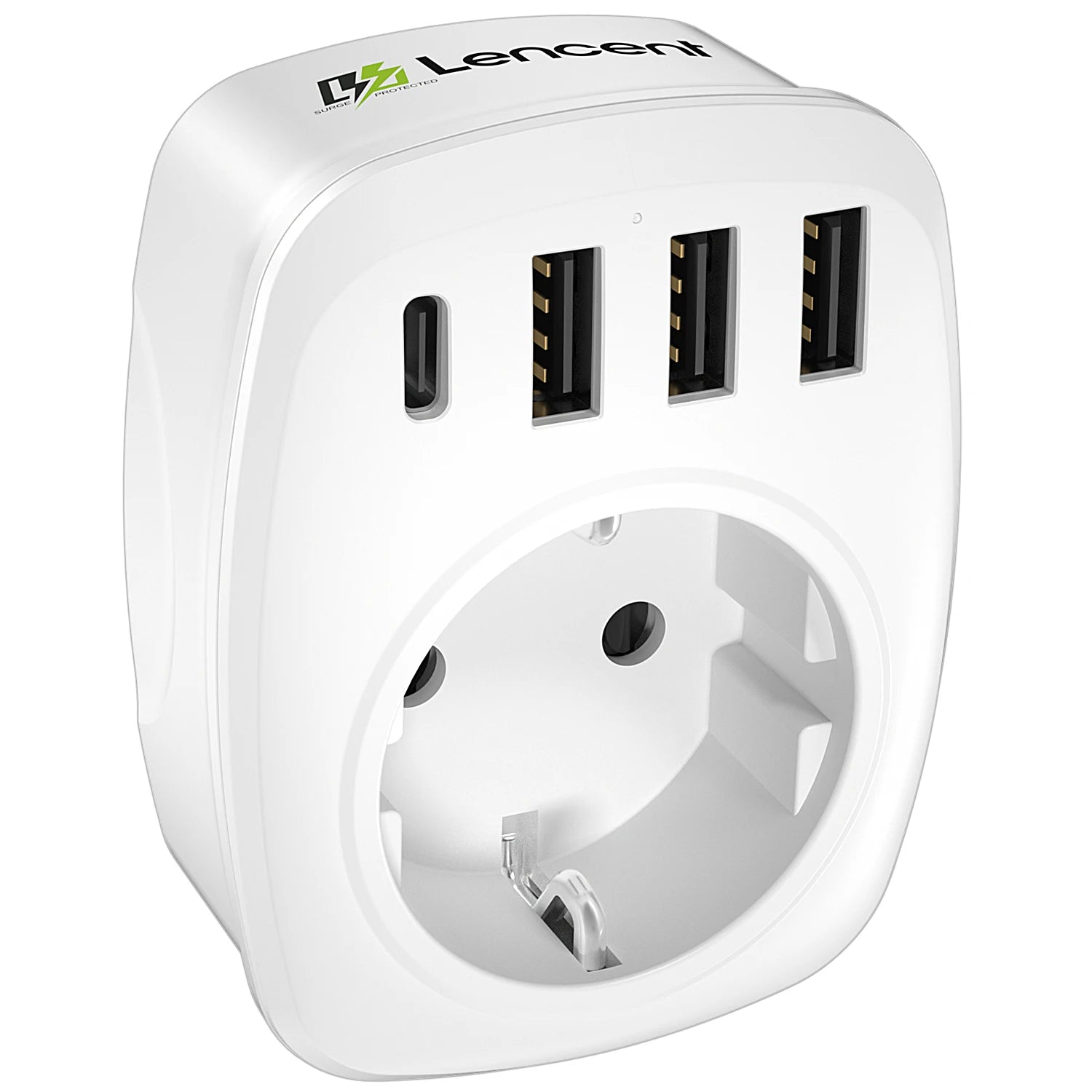 LENCENT EU Power Strip – 7-in-1 Socket with USB & USB-C Charging
