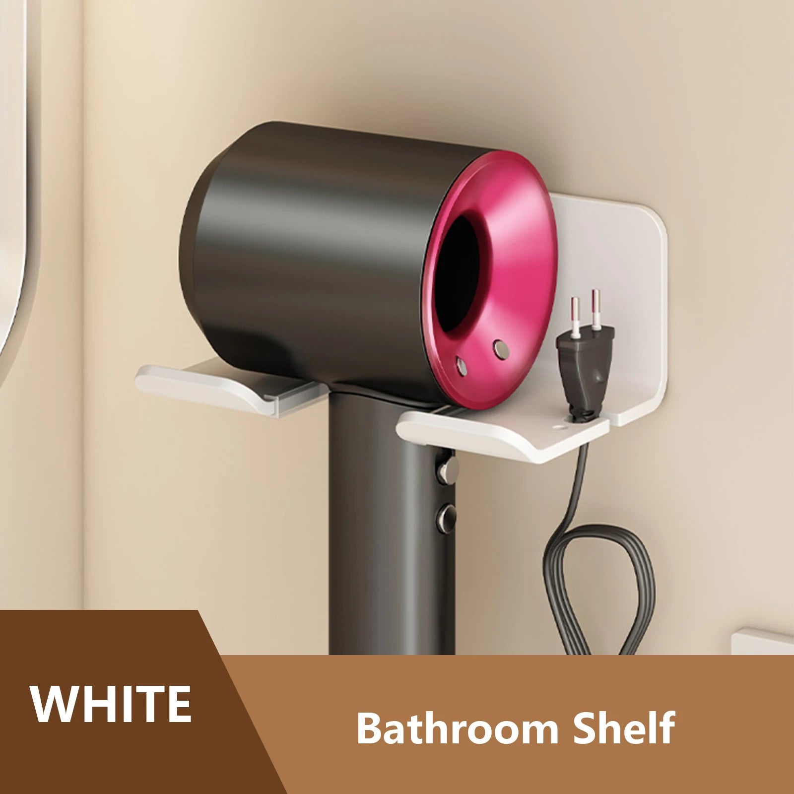 Hair Dryer & Straightener Stand – Bathroom Shelf Organizer for Styling Tools