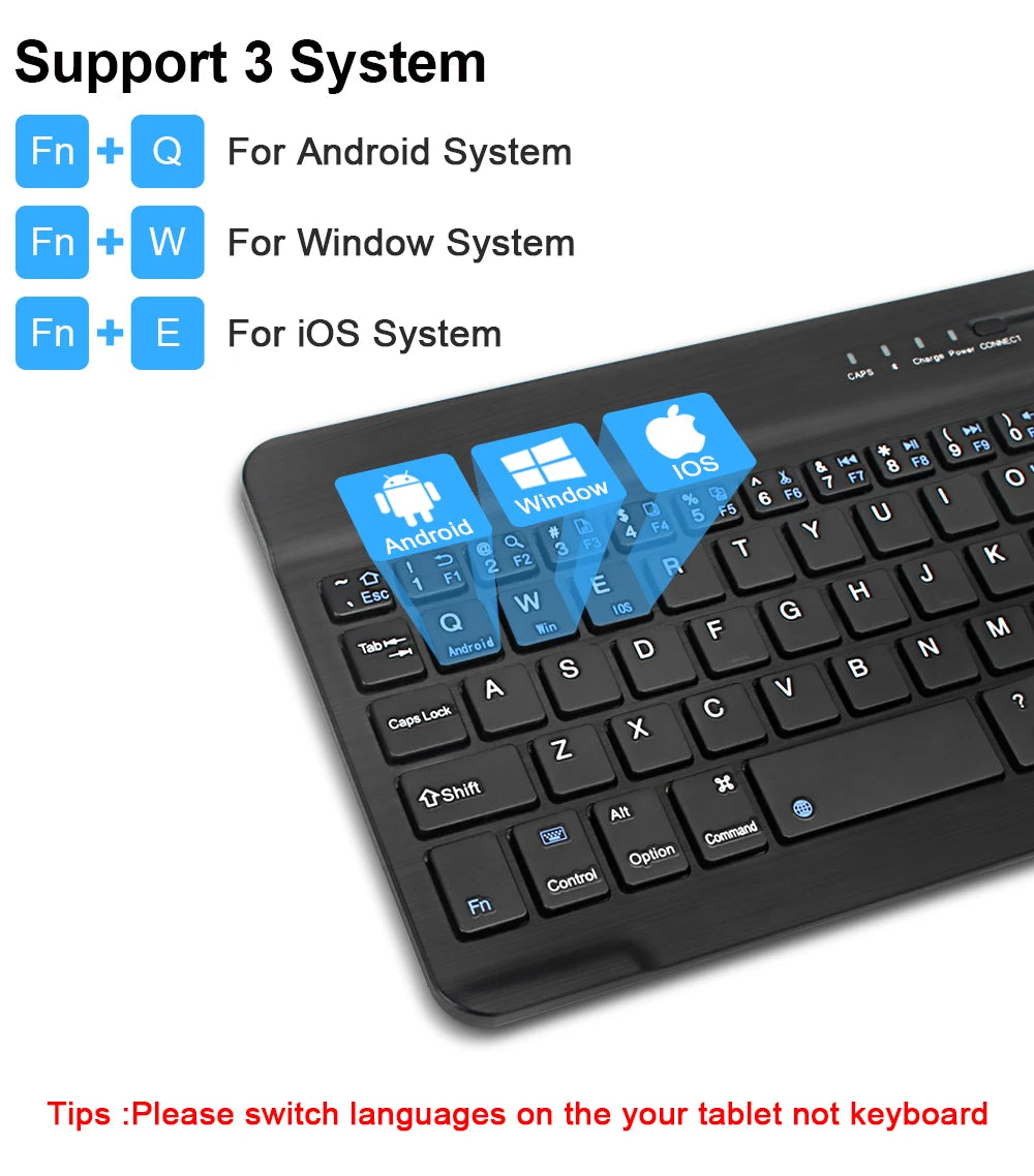 Wireless Keyboard Mouse Combo – iPad, Android, Windows Tablet, Multi-Language