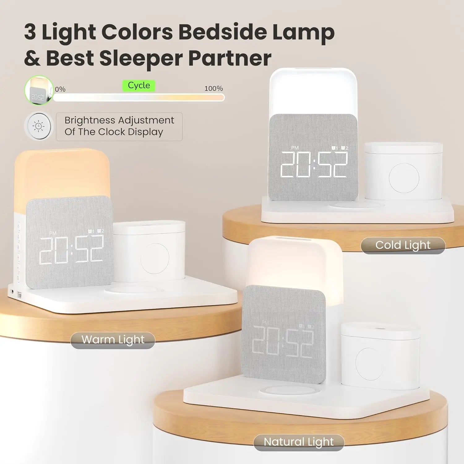 7-in-1 MagSafe Wireless Charger – Alarm & Night Light
