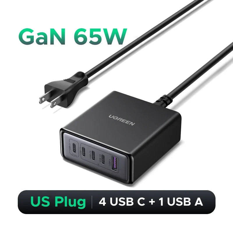 UGREEN 200W/100W/65W GaN Fast Charger – Desktop USB-C