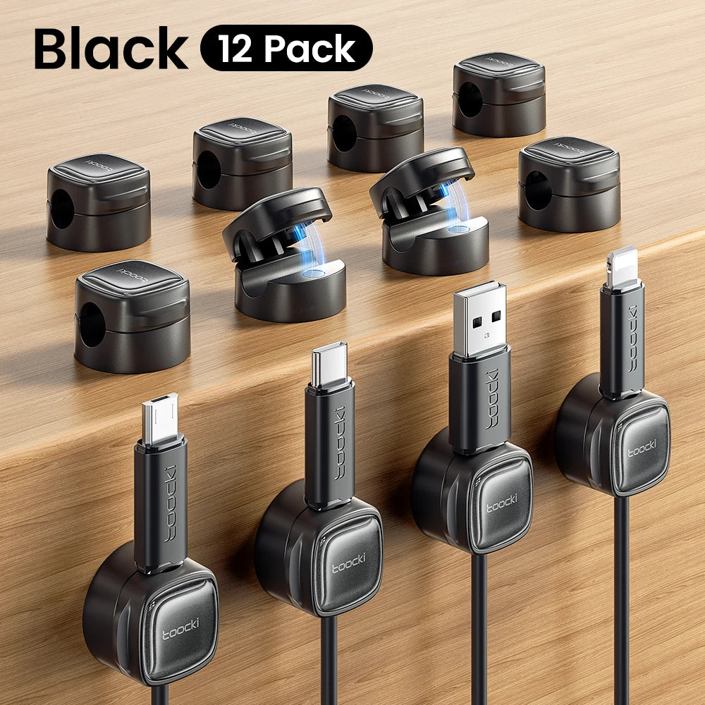 Toocki Magnetic Cable Clips – Desk Wire Management Organizer