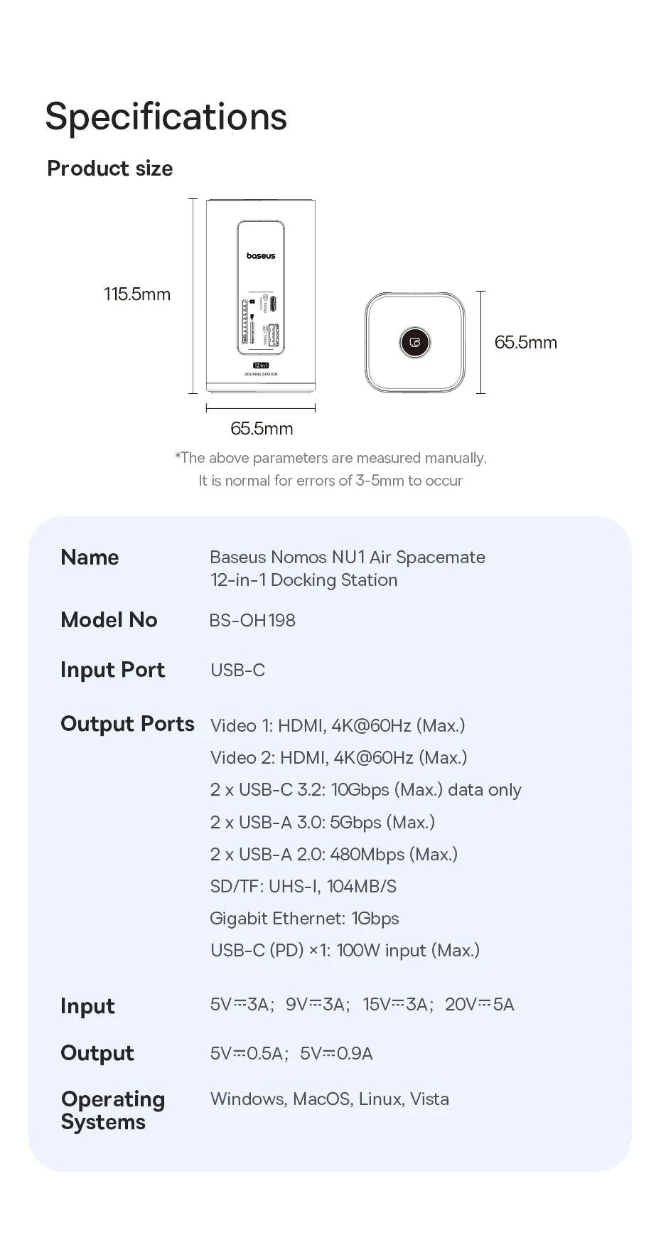 Baseus 12-in-1 USB-C Hub – HDMI 4K & PD 100W