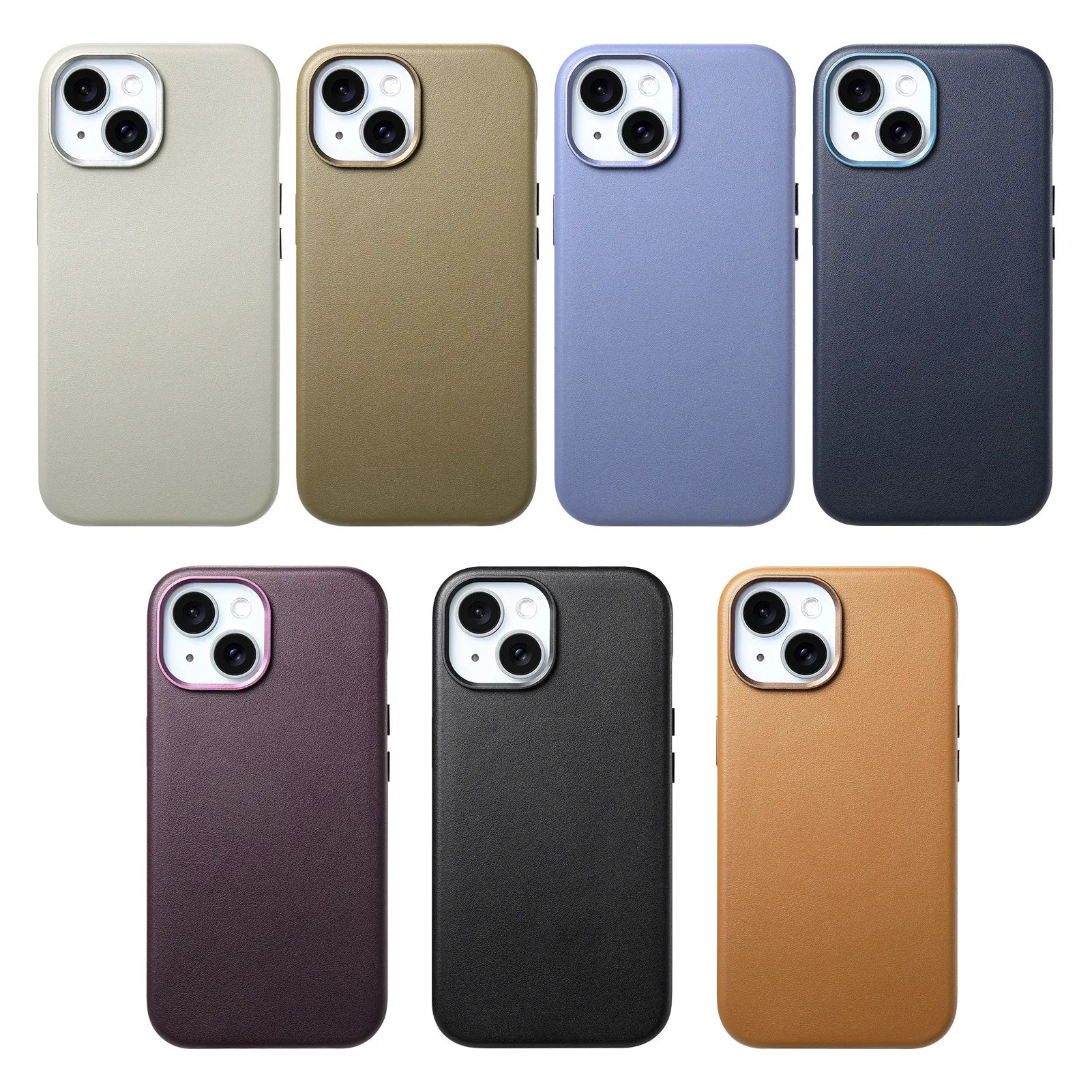 Magnetic MagSafe Leather Case for iPhone 14–17 Series – Wireless Charging Cover