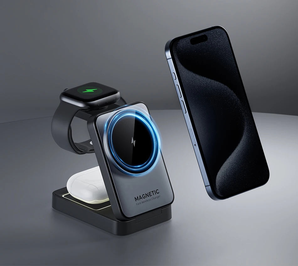 ROCOREN 3-in-1 Foldable Magnetic Wireless Charger