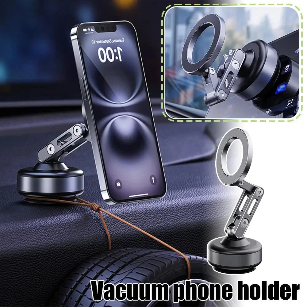 Magnetic Car Phone Mount – Aluminum Alloy, Rotating & Foldable