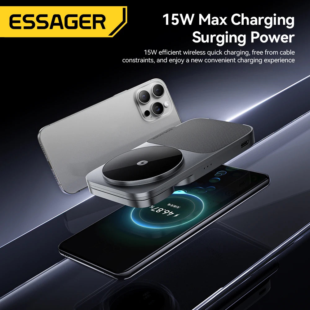 ESSAGER 3-in-1 Foldable Wireless Charger – 15W Optimized