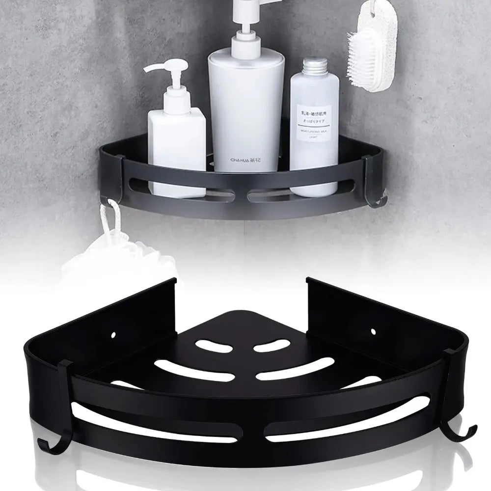 No-Drill Bathroom Shelf – Wall Corner Organizer for Shower & Storage