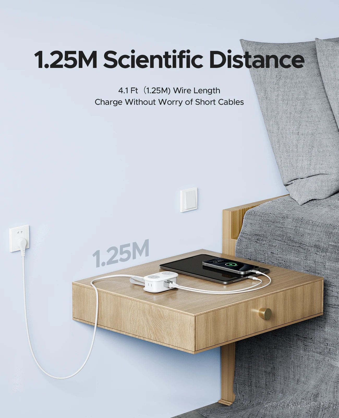 ORICO Power Strip  7-in-1 US – 4 AC Outlets, 2 USB & 1 USB-C Fast Charging