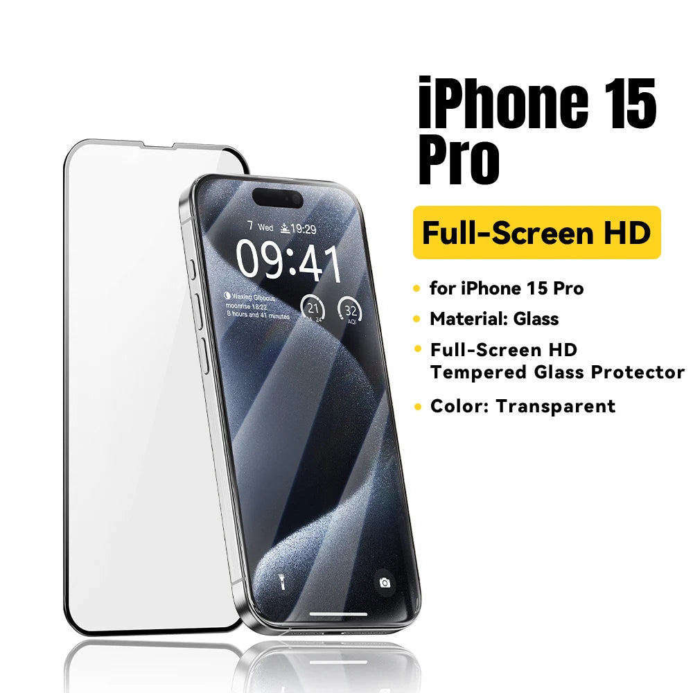 Essager Screen Protector for iPhone 15 14 13 Pro Max Ultra Slim Dustproof Full Tempered Glass Protection For iPhone 15 Pro Plus