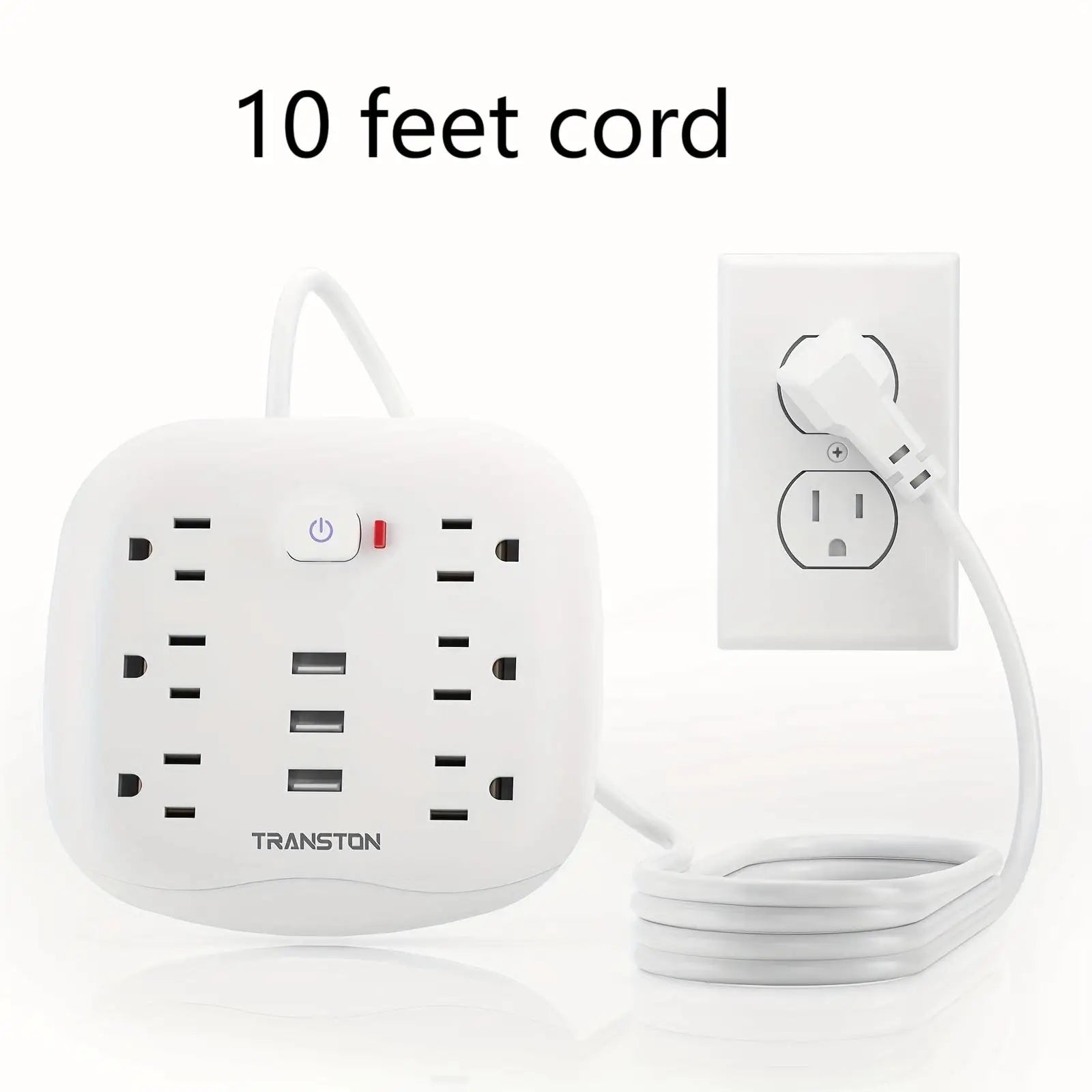 TRANSTON 6-Outlet Power Strip with USB & Surge Protection