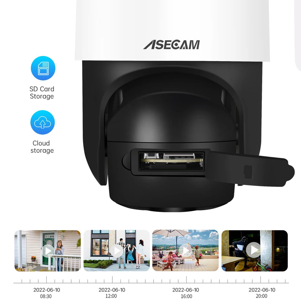 Outdoor PTZ Security Camera – 8MP 4K, AI Face Detection, Color Night Vision