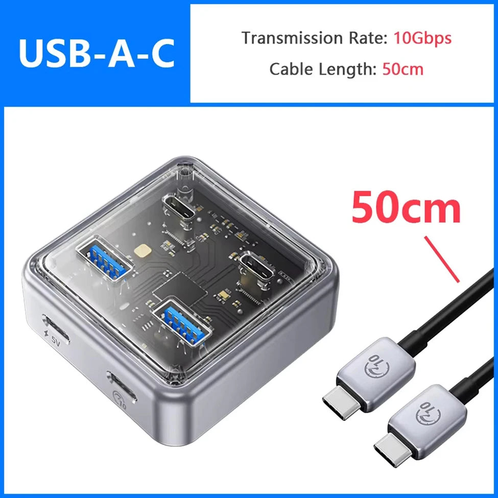 ORICO 10Gbps USB 3.2 Hub – 4-Port High-Speed Type-C Docking Station