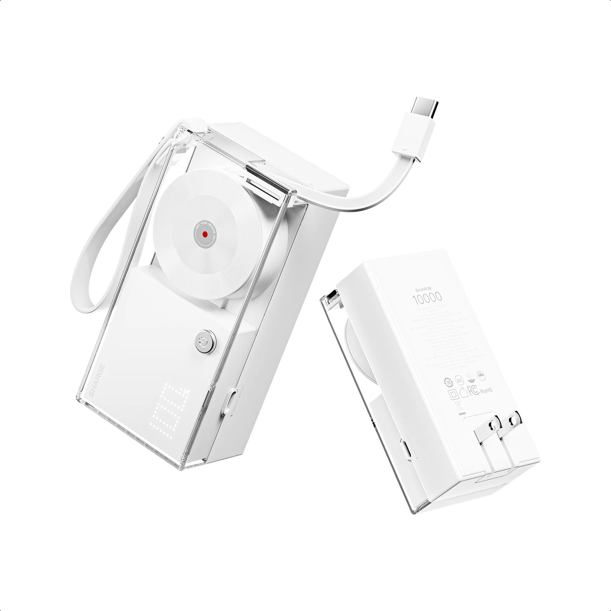 30W Portable 3-in-1 Power Bank – USB-C Charger with AC Plug for Phones