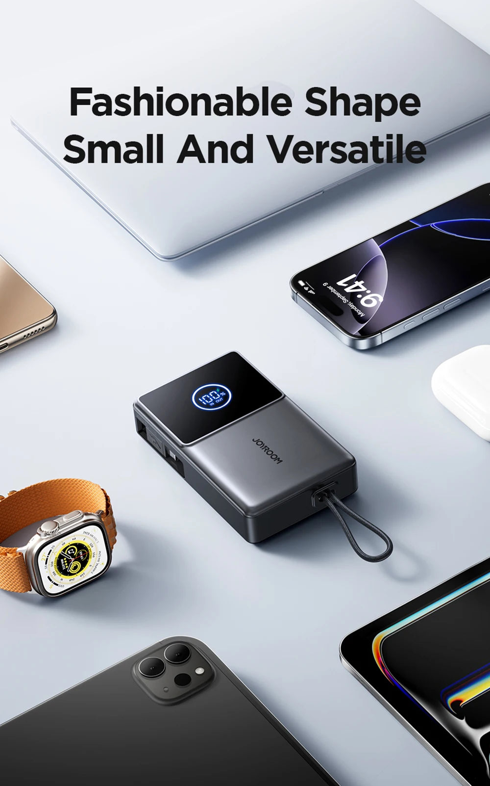10000mAh Fast Charging Power Bank – Joyroom with Retractable Type-C Cable