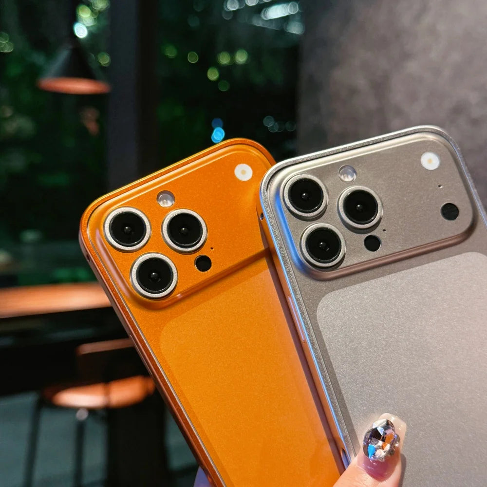 Metal Alloy Frame Backplane Slim Case for iPhone 16 15 14 13 12 Pro Max Instantly Change Upgrade 17Pro/17 Pro Max Matte Cover