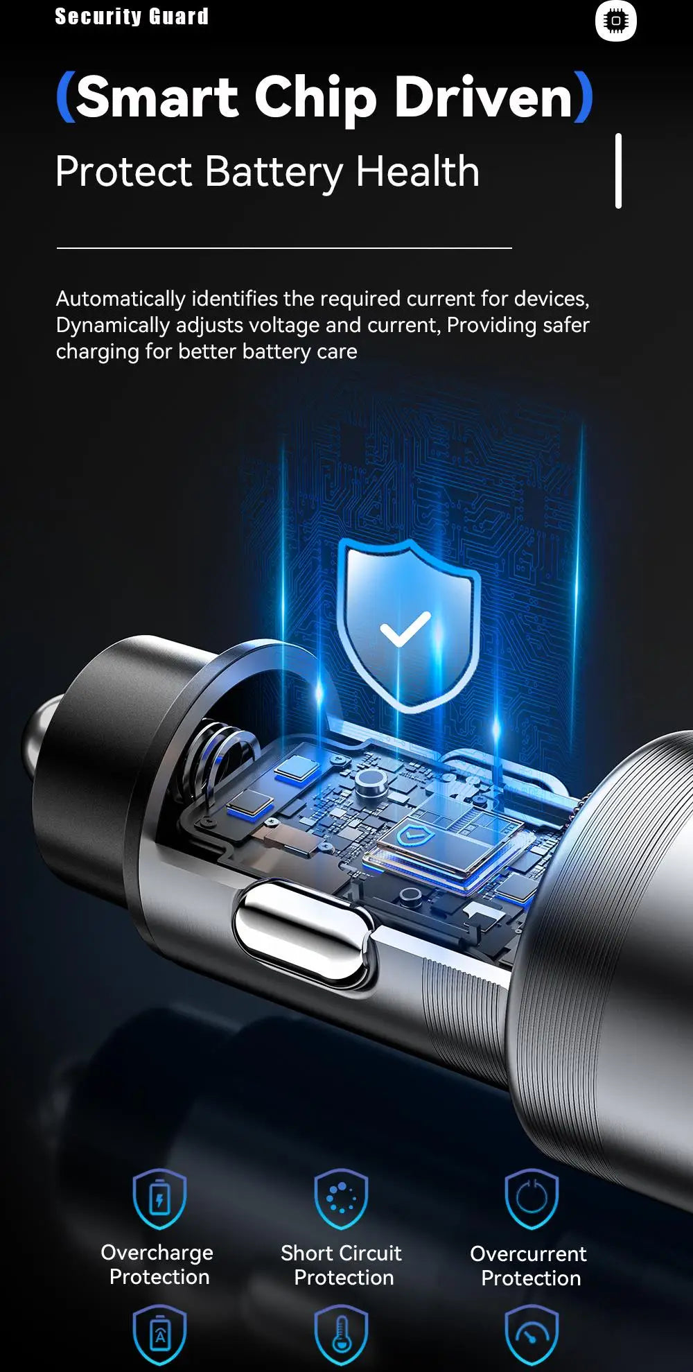 Essager Car Charger 3 Ports 45W USB Type C Fast Charging Phone Quick Charge for IPhone 15 14 Huawei Xiaomi Samsung Laptop Tablet