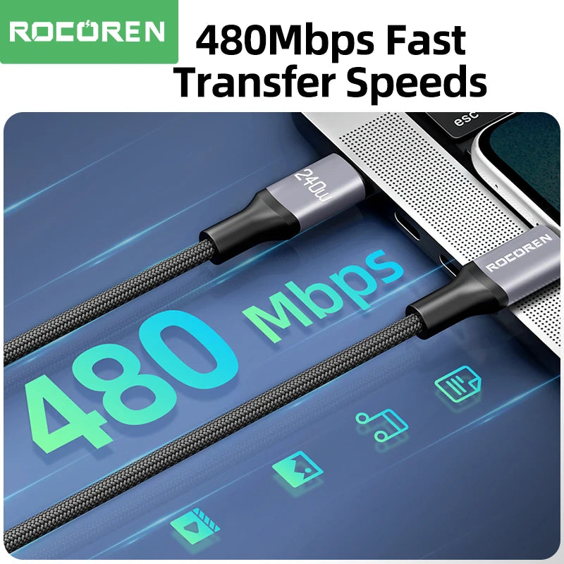 USB-C to USB-C 240W Cable – 2m PD 3.1 Fast Charger