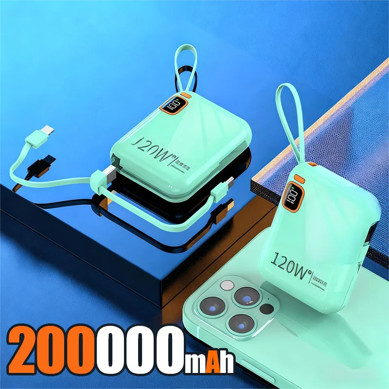 200000mAh 120W Power Bank – Portable USB-C Fast Charging for Phones