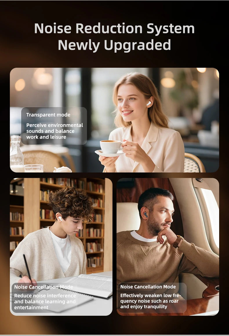 Lenovo LE253 Wireless Earbuds – Bluetooth 6.0, ANC Noise Reduction & HiFi Stereo Sound