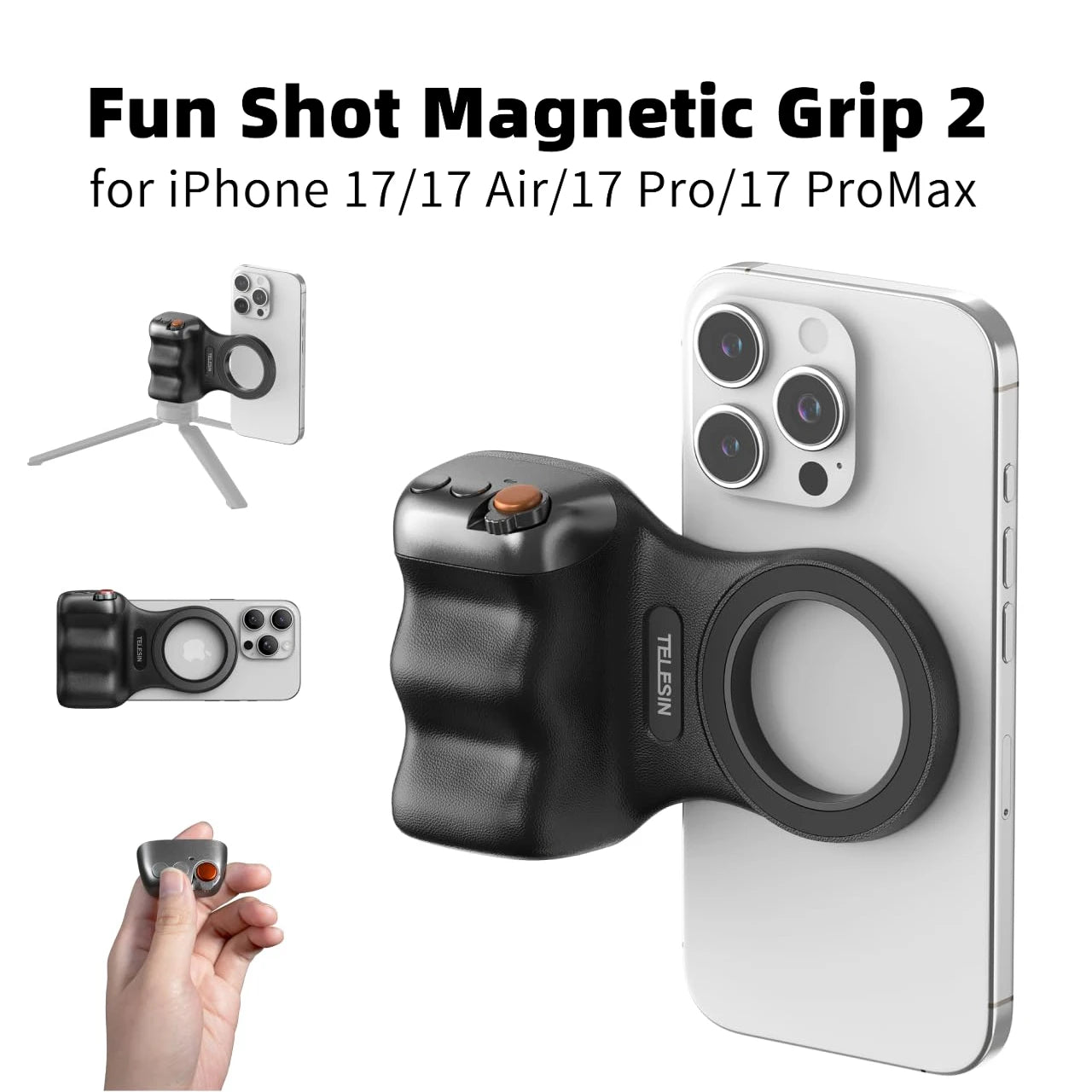 TELESIN Fun Shot Magnetic Grip 2 – iPhone 17/17 Air/Pro/Pro Max