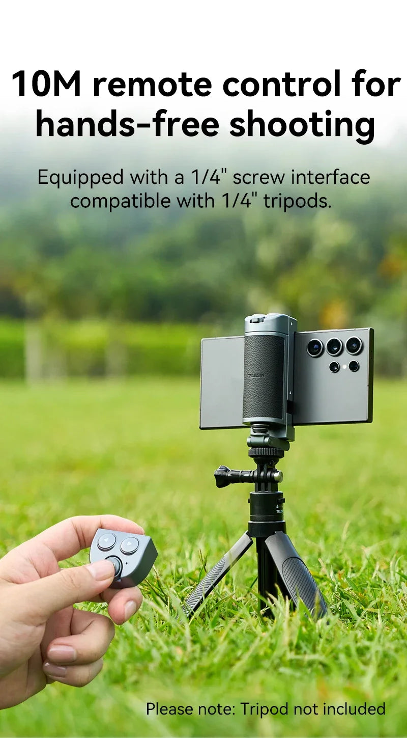 TELESIN Selfie Stick & Phone Holder – Camera Handle with Remote Adapter